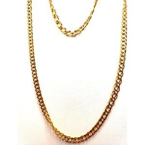 14k Yellow Gold Diamond Weave Curb Chain (3.1mm, 18 inch)